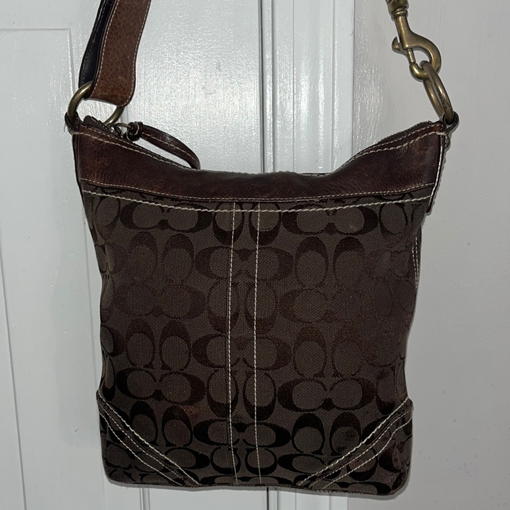 Vintage coach handbag, all leather trim, great vintage condition